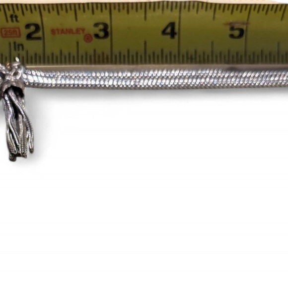 Vintage Monet Silver Tassle Jewelry Bracelet and Earring Set - Picture 5 of 7